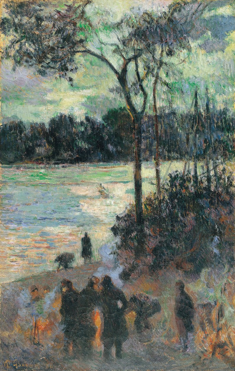Branden vid flodbanken, 1886 av Paul Gauguin