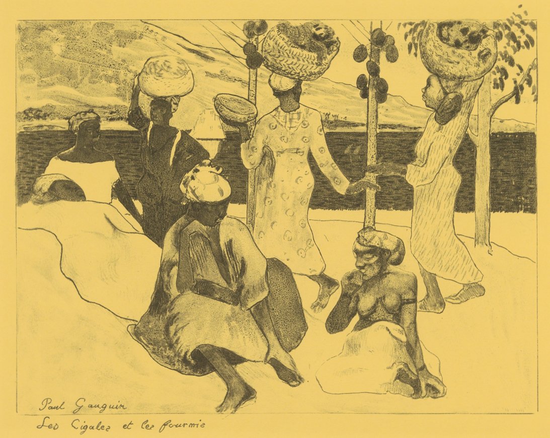 The Grasshoppers and the Ants: A Souvenir of Martinique, från Volpini Suite: Dessins l..., 1889. av Paul Gauguin