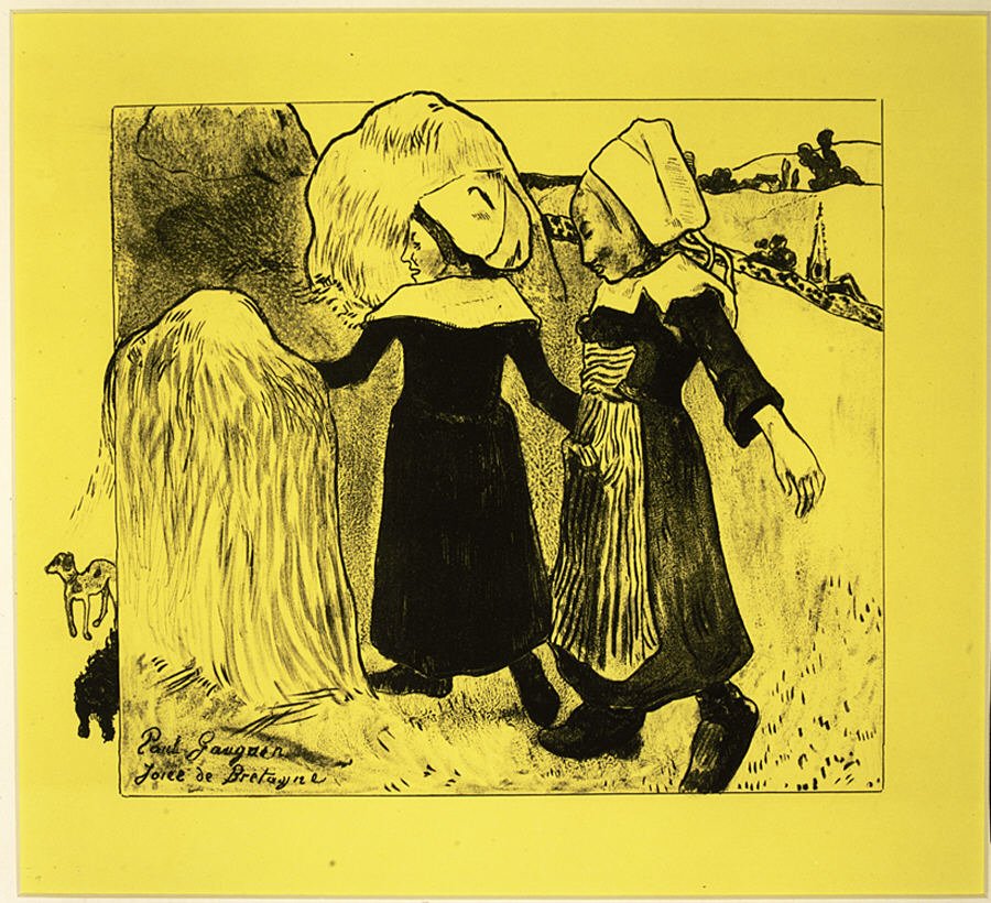 The Joys of Brittany, från Volpini Suite: Dessins lithographiques, 1889., 1889. av Paul Gauguin