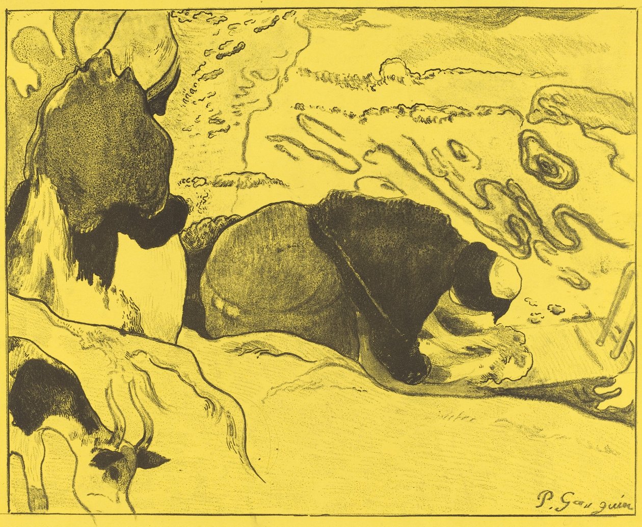 Tvättkvinnorna av Paul Gauguin