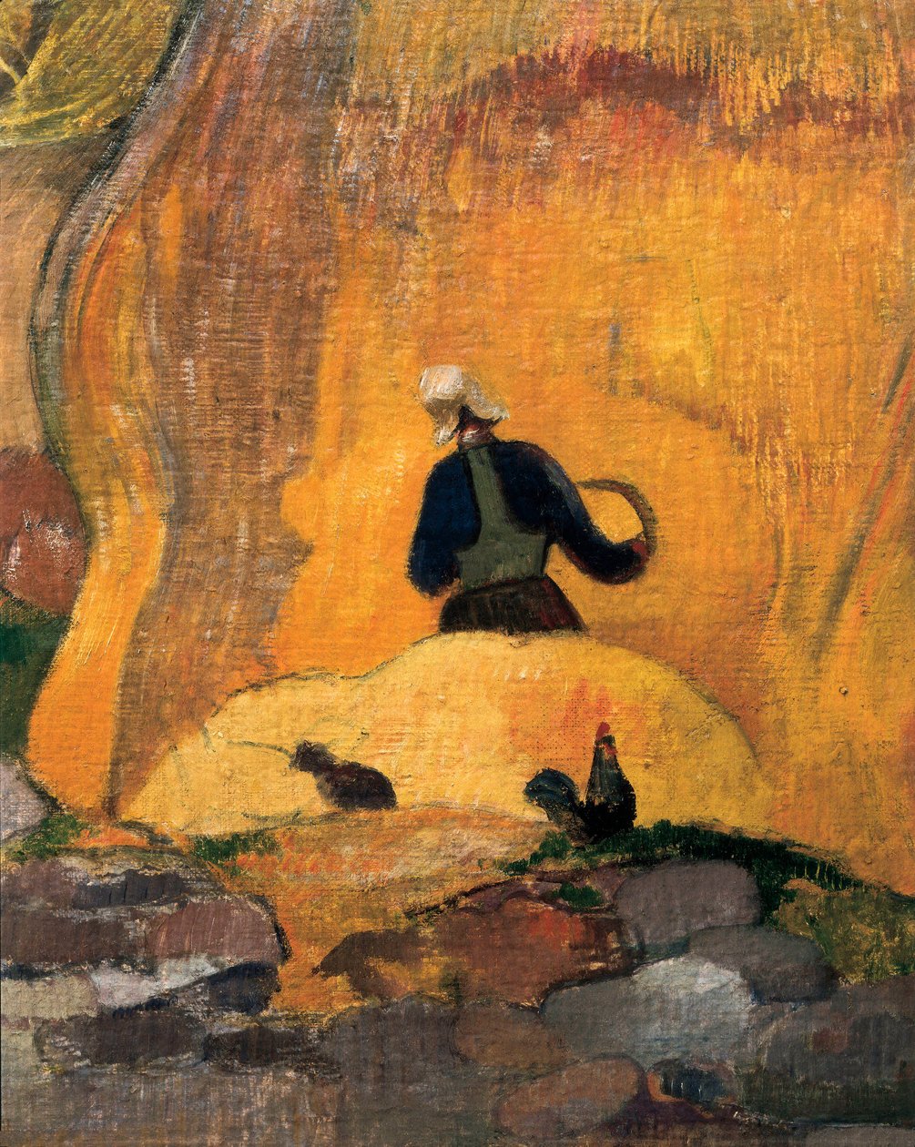 De gula kvarnstenarna eller The Blonde Harvest (detalj) 1889 (olja på duk) av Paul Gauguin