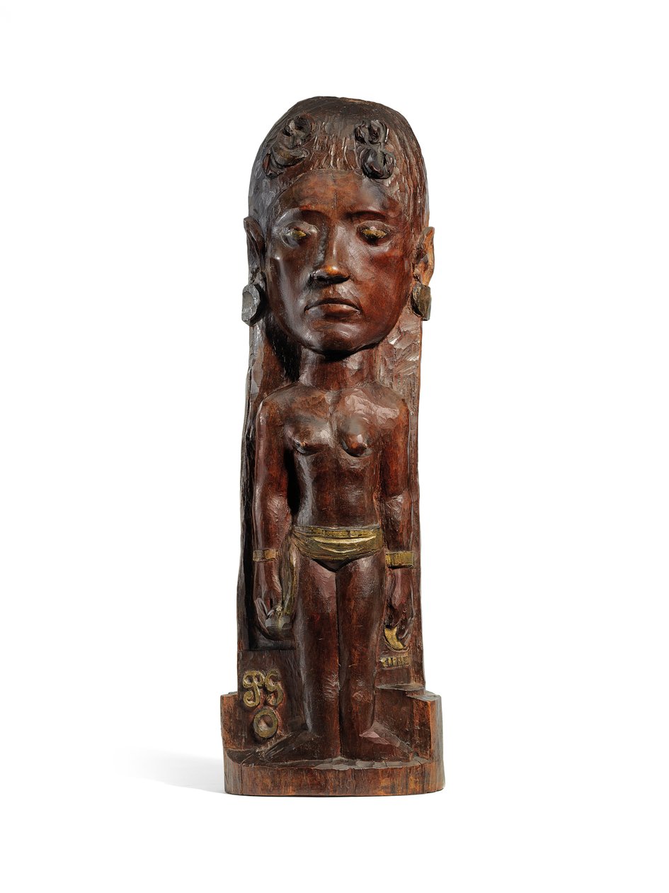 Thérèse, ca 1902-3 (snidat miroträ, förgyllning & kopparspik) (se även 2835560-2) av Paul Gauguin