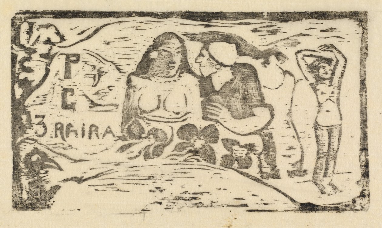 Titelsida för Le Sourire Titel på leendet, 1895 eller efter. av Paul Gauguin