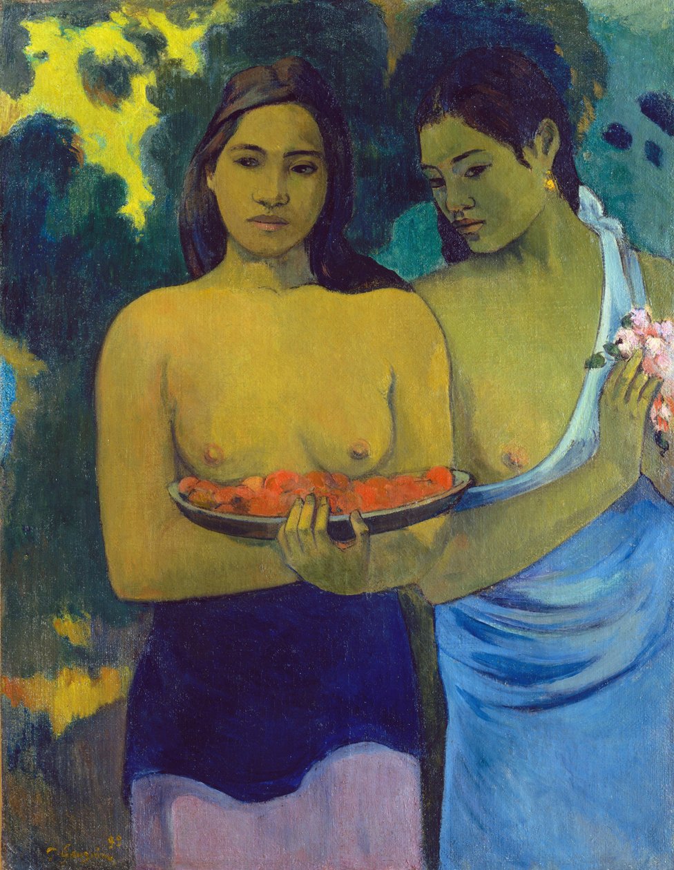 Två tahitiska av Paul Gauguin