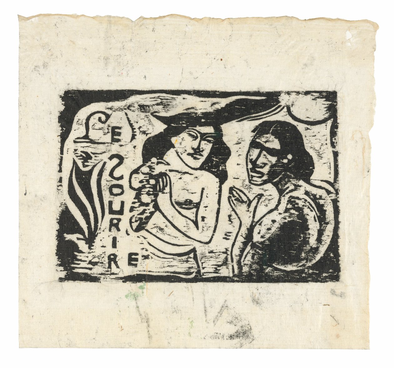 Two Women Chattering, headpiece för Le Sourire av Paul Gauguin