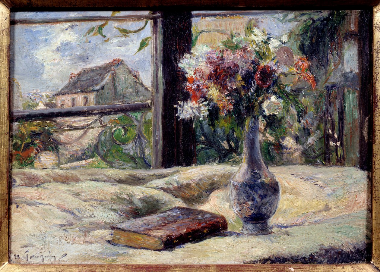 Vas med blommor. Målning av Paul Gauguin (1848 - 1903) av Paul Gauguin