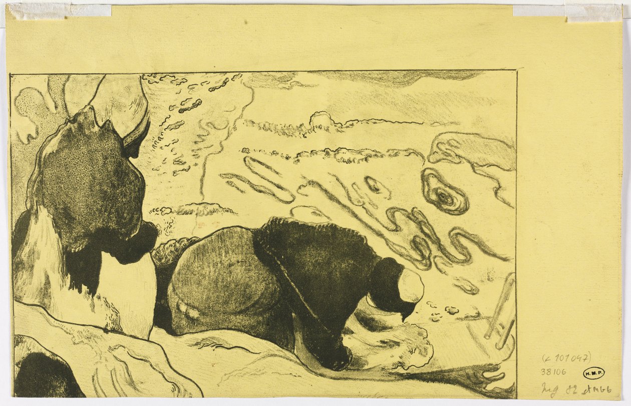 Volpini Suite: Kvinnor som tvättar kläder (verso) av Paul Gauguin