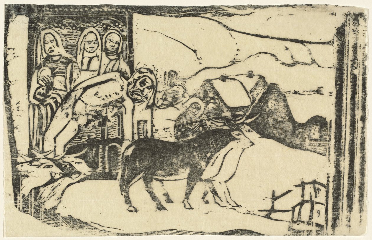 Wayside Shrine i Bretagne Le calvaire Breton, eller efter 1895. av Paul Gauguin