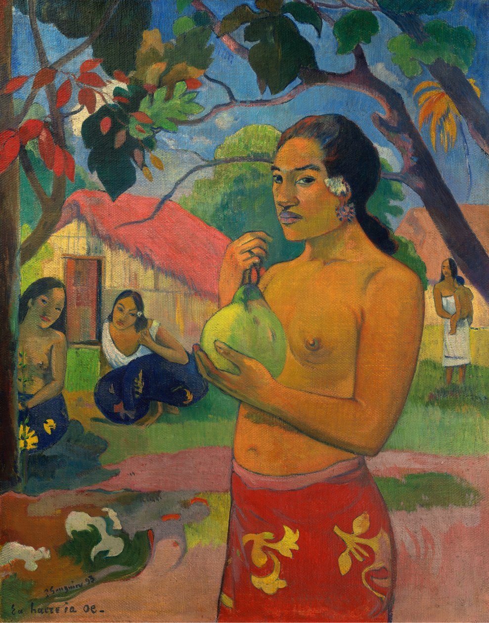 Vart ska du?, eller kvinna som håller en frukt av Paul Gauguin