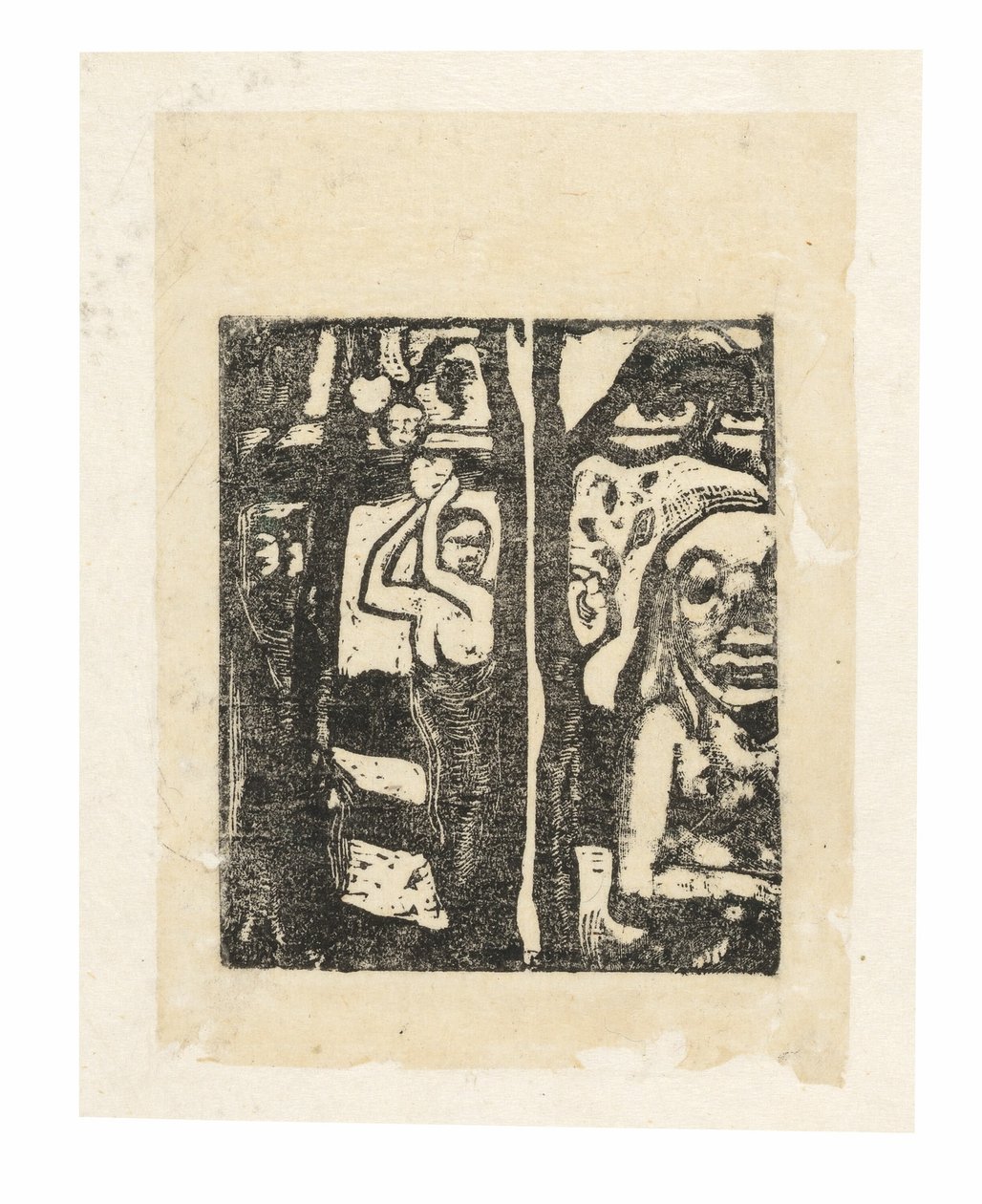 Kvinna som plockar frukt och Oviri av Paul Gauguin
