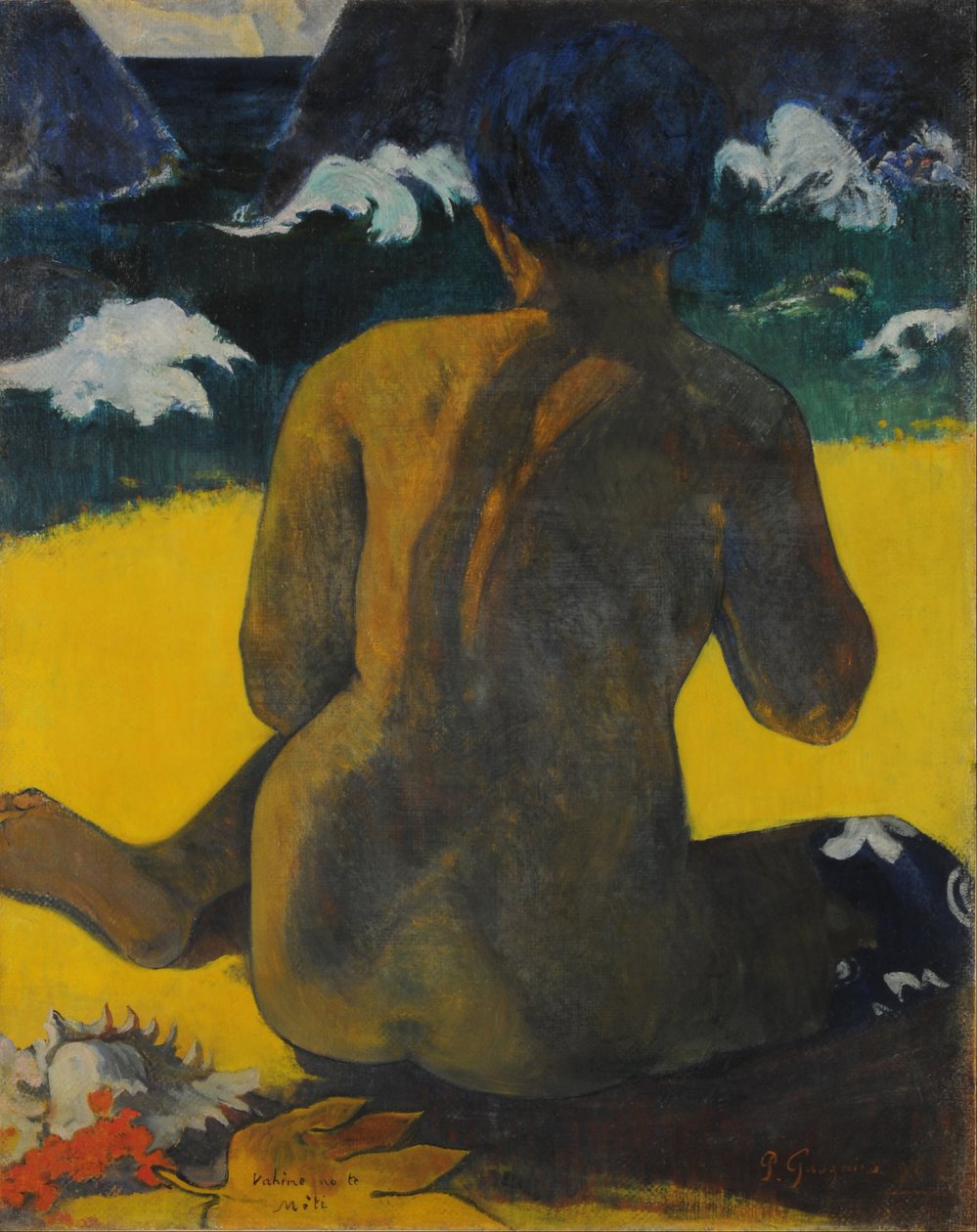 Kvinna på stranden av Paul Gauguin