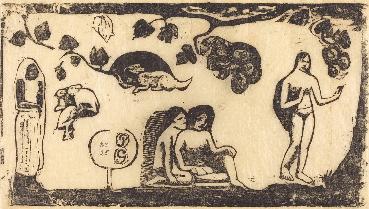 Kvinnor, djur och lövverk av Paul Gauguin