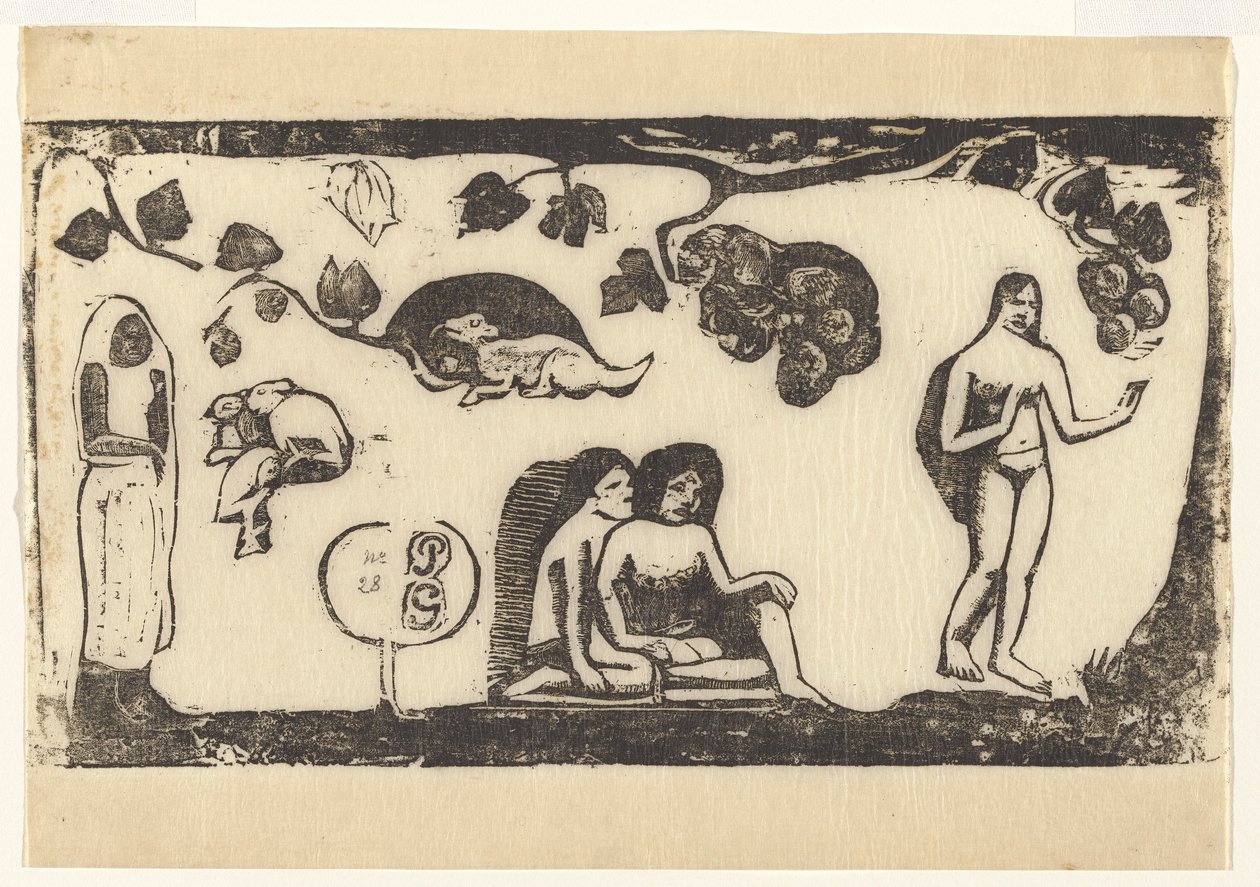 Kvinnor, djur och lövverk av Paul Gauguin