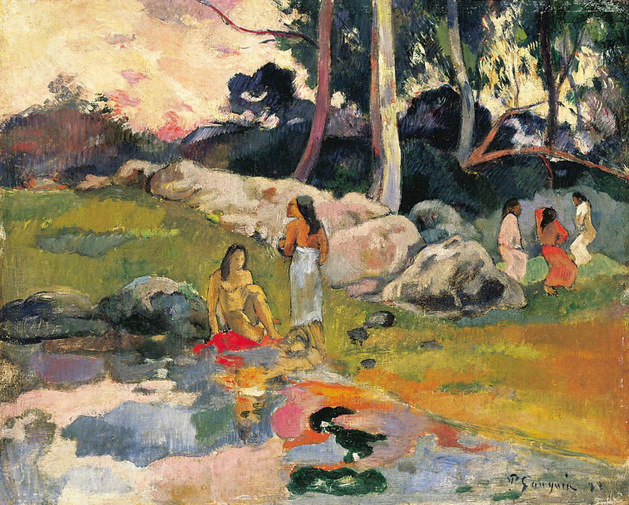 Kvinnor vid floden av Paul Gauguin