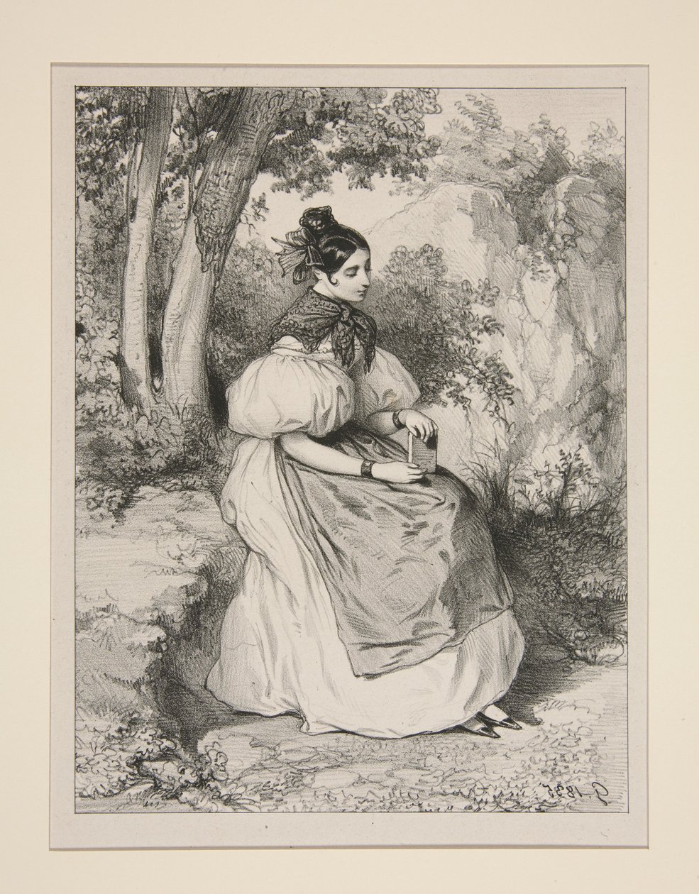 (MEDITATION.) av Paul Gavarni