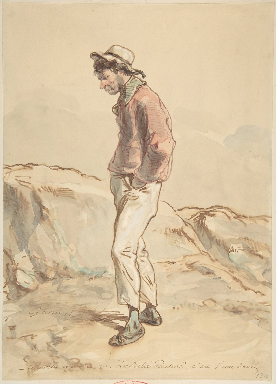 En sjöman som står på stranden, 1859-60. av Paul Gavarni