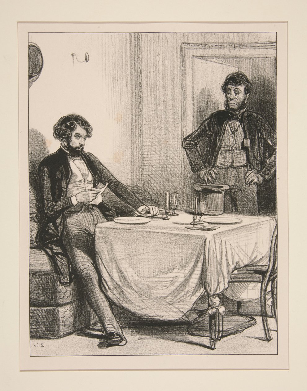 Till monsieur Anatole, som väntar i ett kabinett... av Paul Gavarni