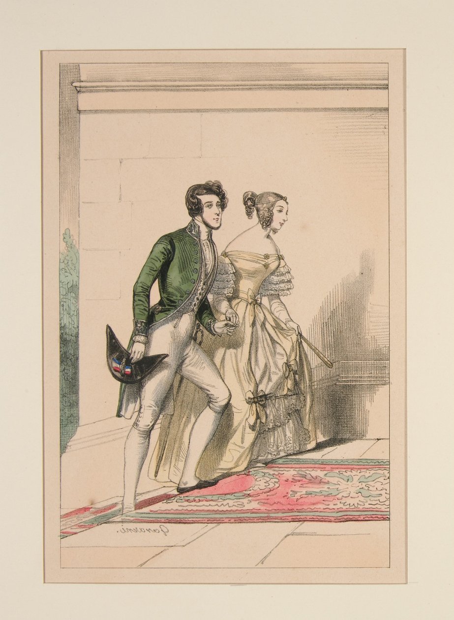 Hovdräkt 1837, ... av Paul Gavarni