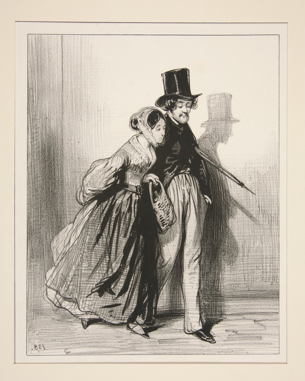 Eugène och hans lilla flicka. av Paul Gavarni