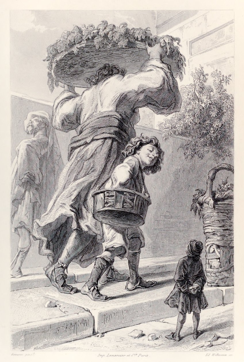 Gulliver och Lord Rudrud, från den franska upplagan av Gullivers resor av Jonathan Swift av Paul Gavarni