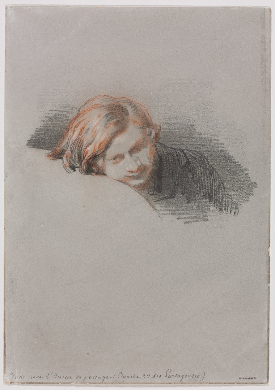 Chef för en ung mansstudie för LOiseau de passage, 1853. av Paul Gavarni