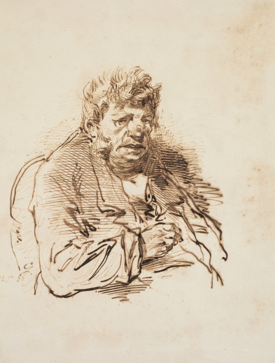 Chef för en gammal man, 1858. av Paul Gavarni