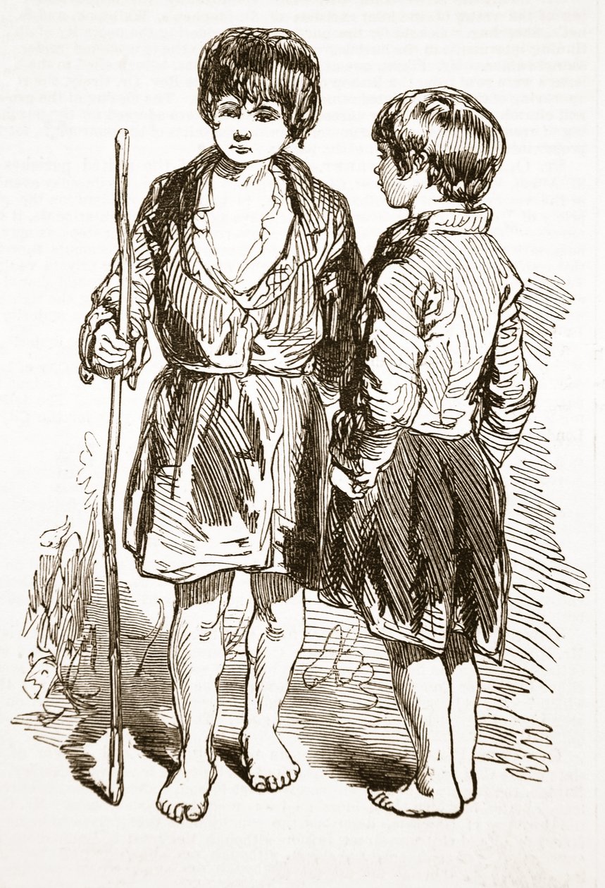 Herd boys of Iona, från "The Illustrated London News", 1849 av Paul Gavarni