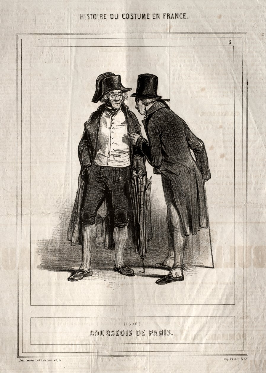 Kostymens historia i Frankrike: Bourgeois of Paris av Paul Gavarni