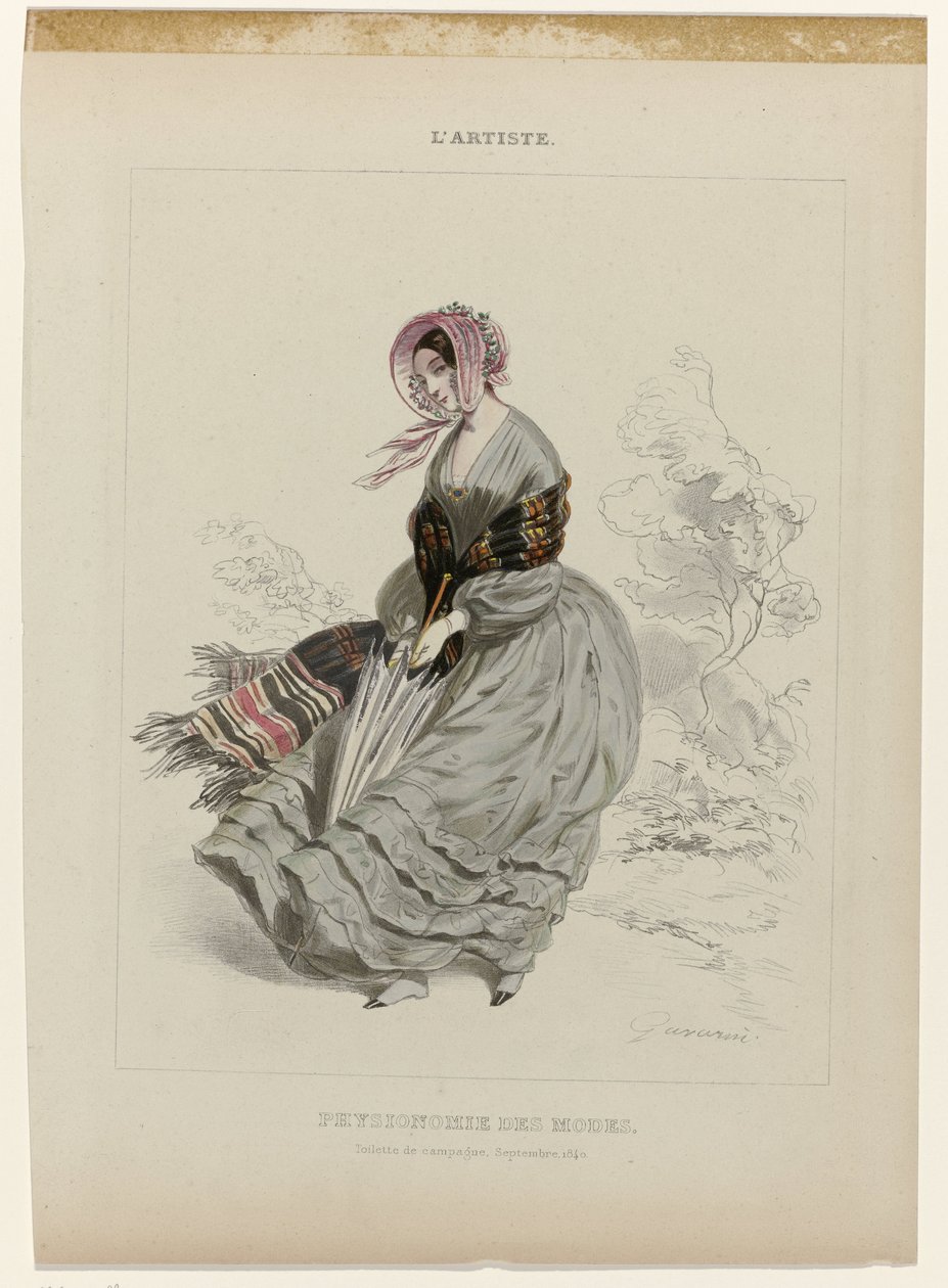The Artist, Country Toilet, september 1840: Lägesfysiognomi. av Paul Gavarni
