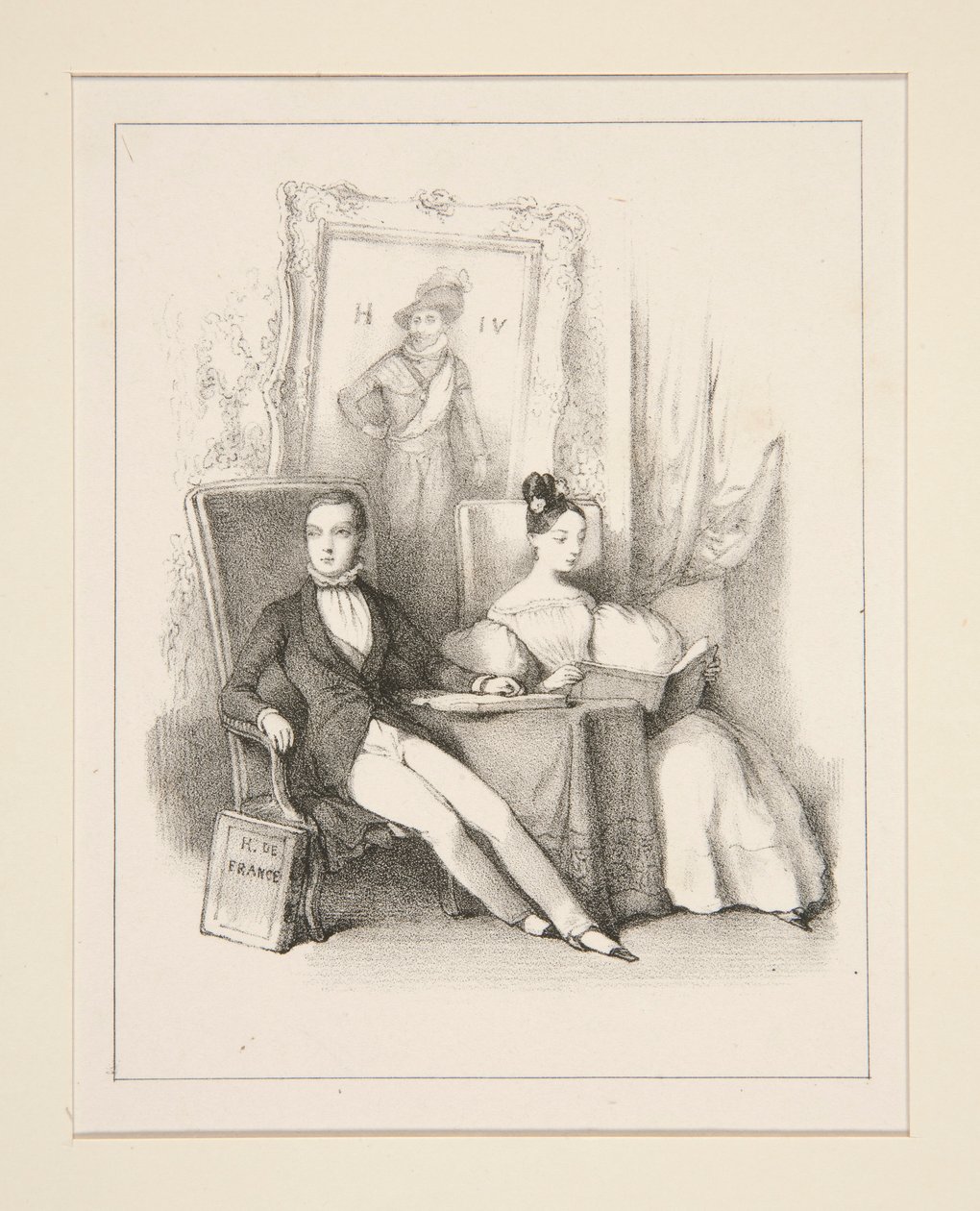 Brodern och systern / Prag (Henri, greve av Chambord och hertiginnan av Parma som barn) av Paul Gavarni