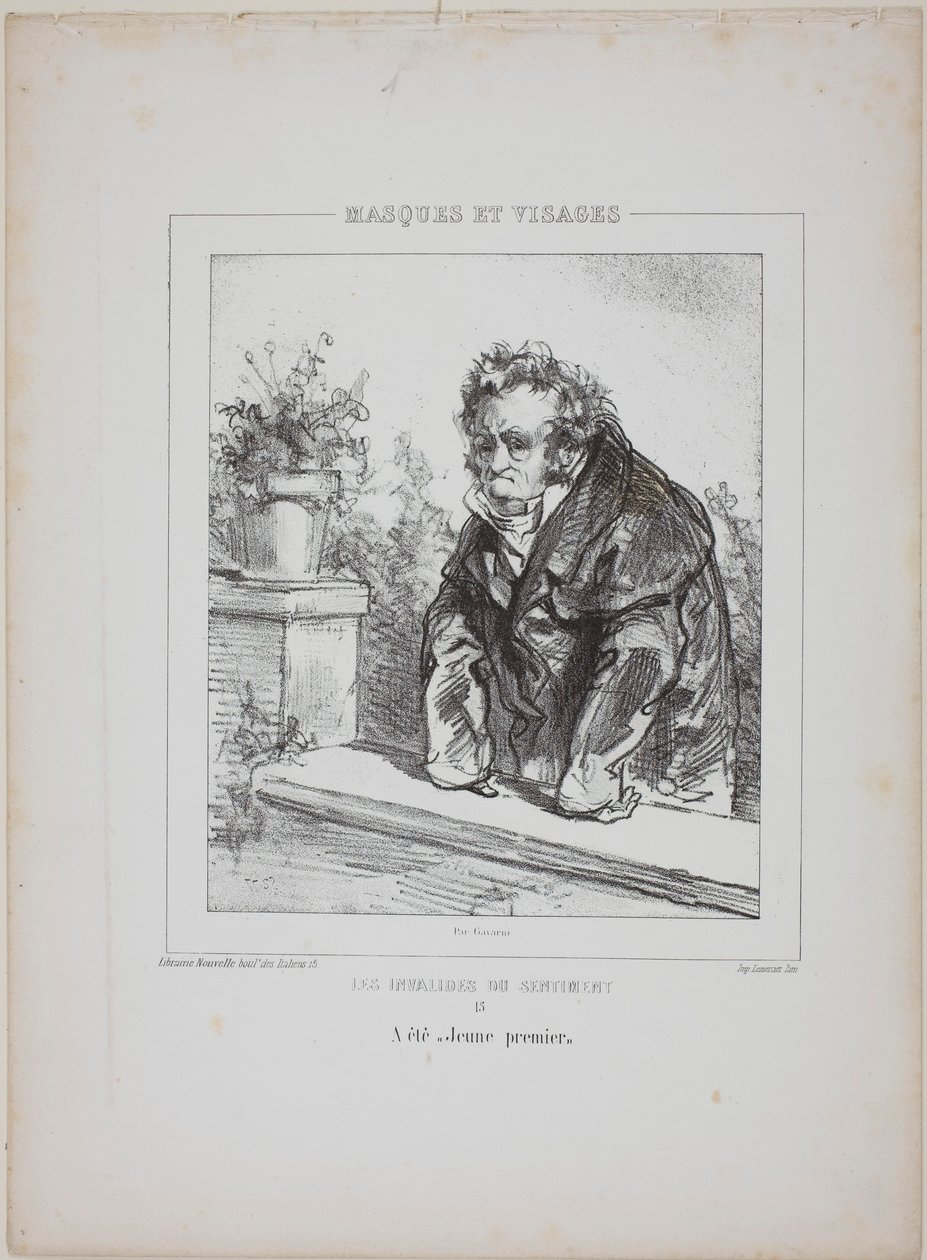 Les Invalides du Sentiment (The Invalids of Sentiment): Var en "ung huvudrollsinnehavare". av Paul Gavarni