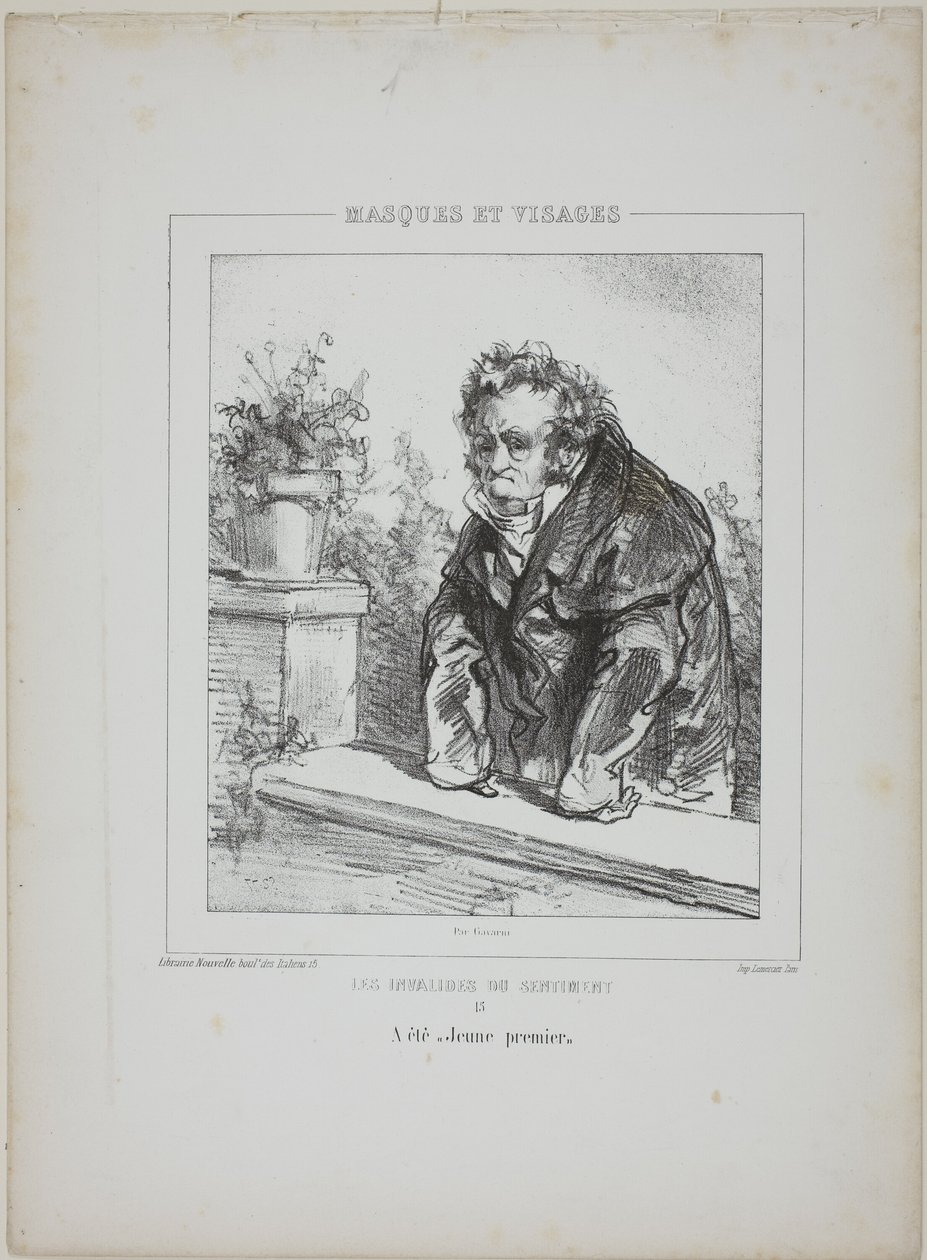 Les Invalides du Sentiment (The Invalids of Sentiment): Var en "ung huvudrollsinnehavare". av Paul Gavarni