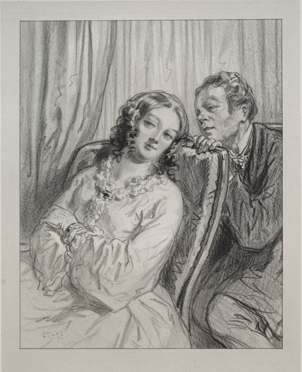 Masker och ansikten: Här och där: Mame Beauminet, ers majestät..., 1857-58. av Paul Gavarni