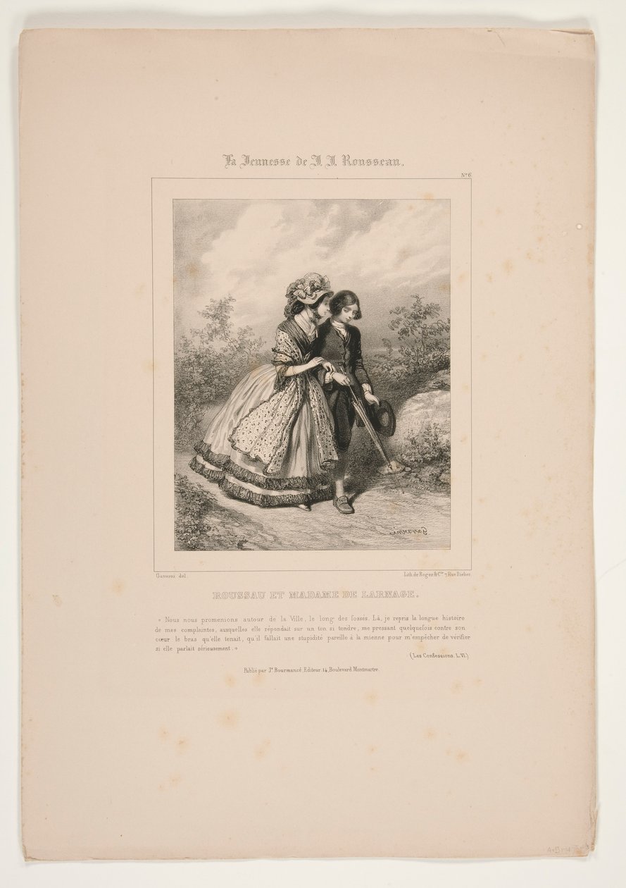 ROUSSEAU OCH MADAME DE LARNAGE. av Paul Gavarni
