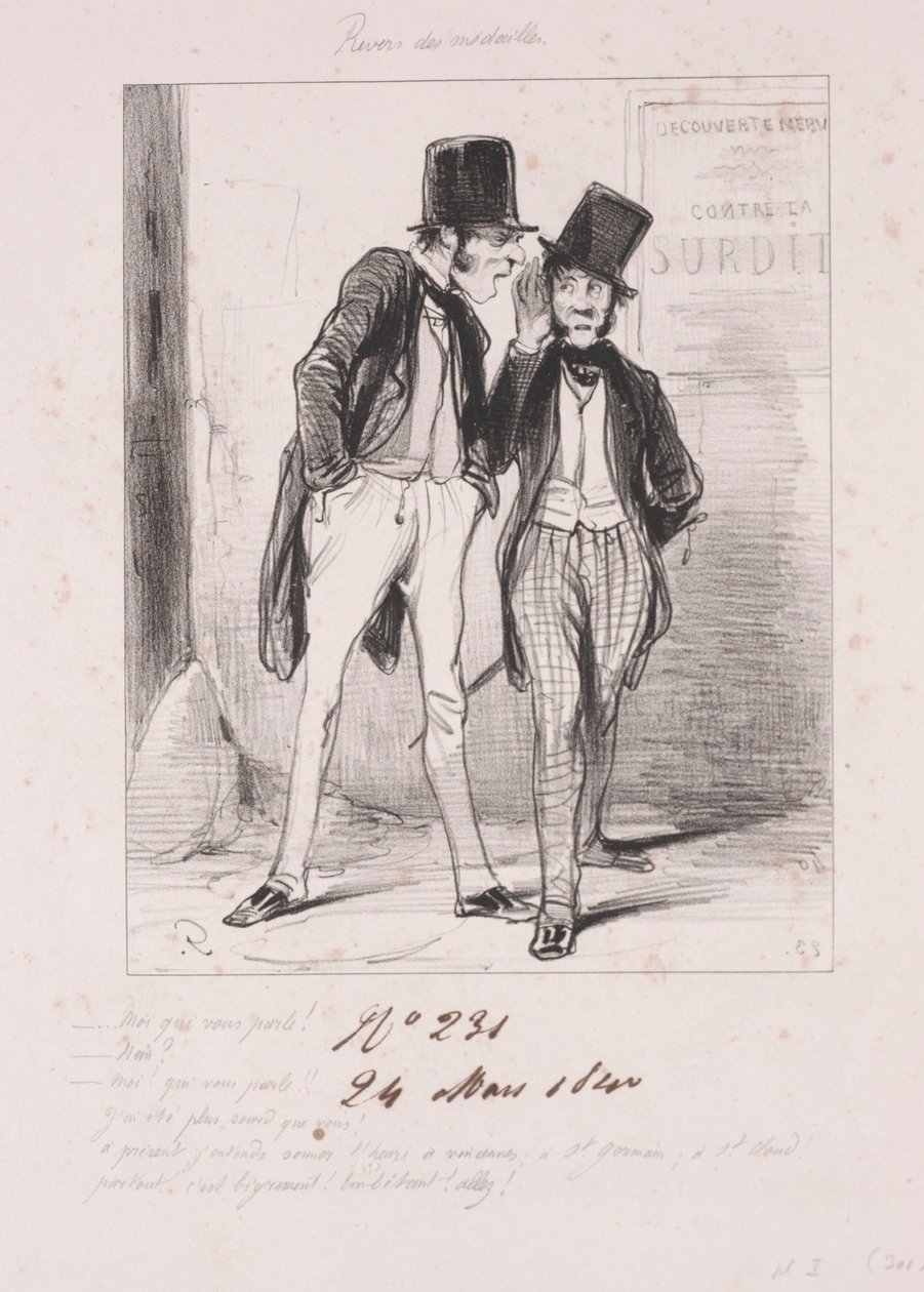 Baksidan av medaljerna: Jag som talar till dig, 1840. av Paul Gavarni