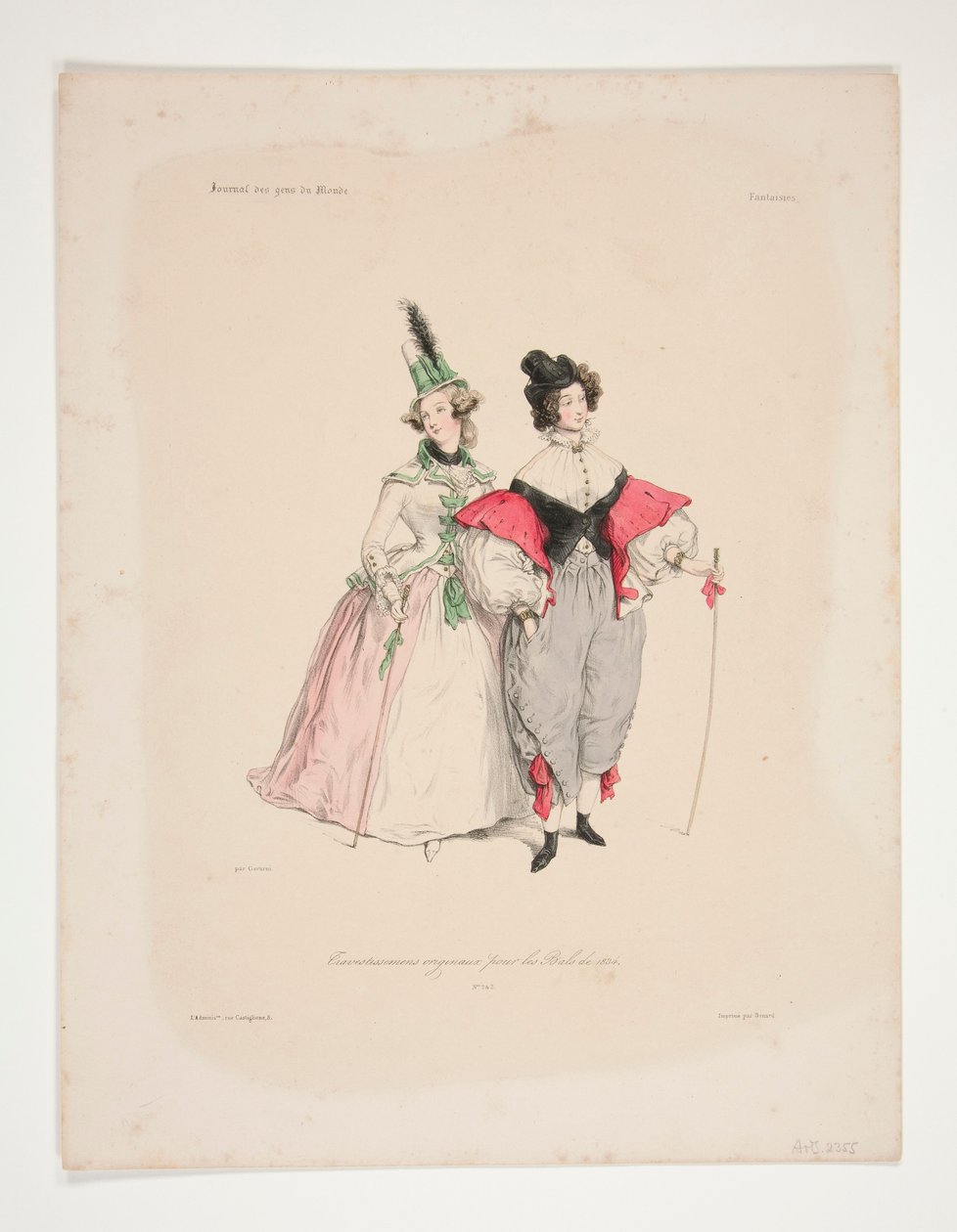 ORIGINAL TRAVESTISSEMENS (sic) för bollarna 1834. Nr. 2 och 3. av Paul Gavarni