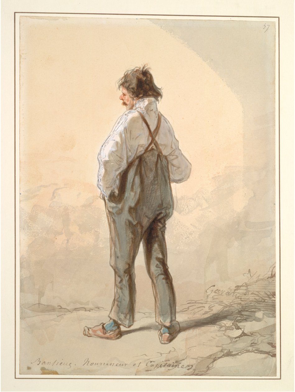 Förorterna: Aktiehöjare och kapten, troligen 1859-1860. av Paul Gavarni