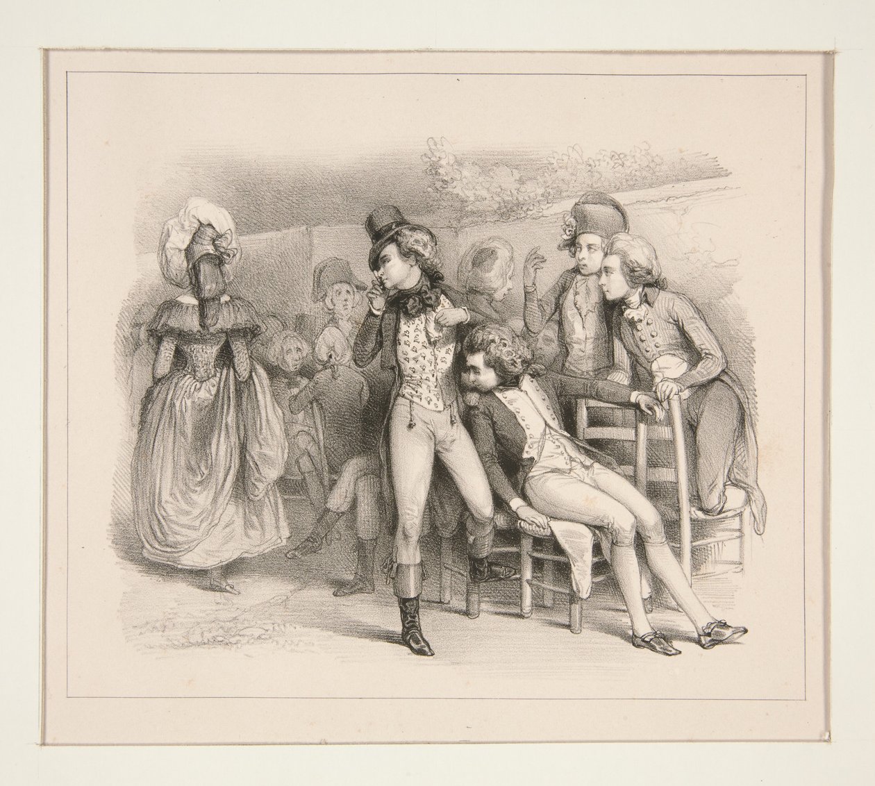 EN VACKER KVINNA ÅR 1790 av Paul Gavarni