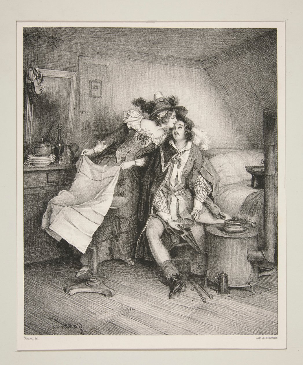 EN KARNEVALMIDDAG, - EN SUPPER EFTER PÅ MASKERADEN. av Paul Gavarni