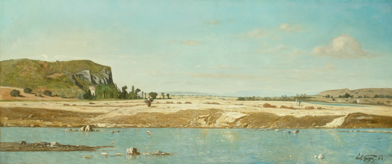 The Banks of the River Durance vid Saint Paul, 1864. av Paul Guigou