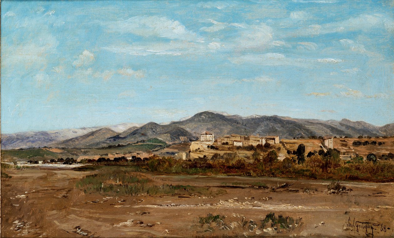 Byn Lauris, i Vaucluse på stranden av floden Durance, 1868 av Paul Guigou