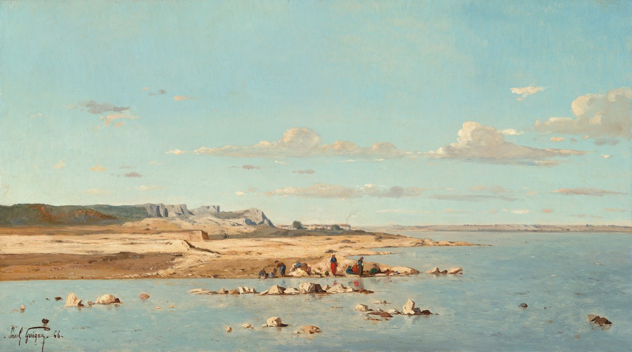 Tvättkvinnor på stranden av Durance av Paul Guigou