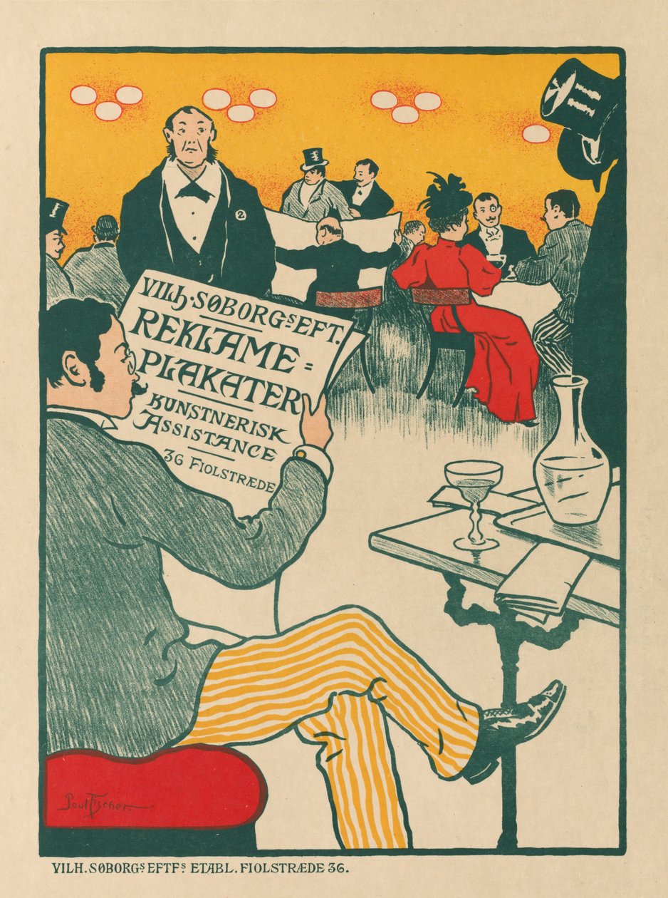 Affischens mästare: Affisch för utställning av konstnärliga affischer av Wilhelm Söborg, ca. 1895. av Paul Gustav Fischer
