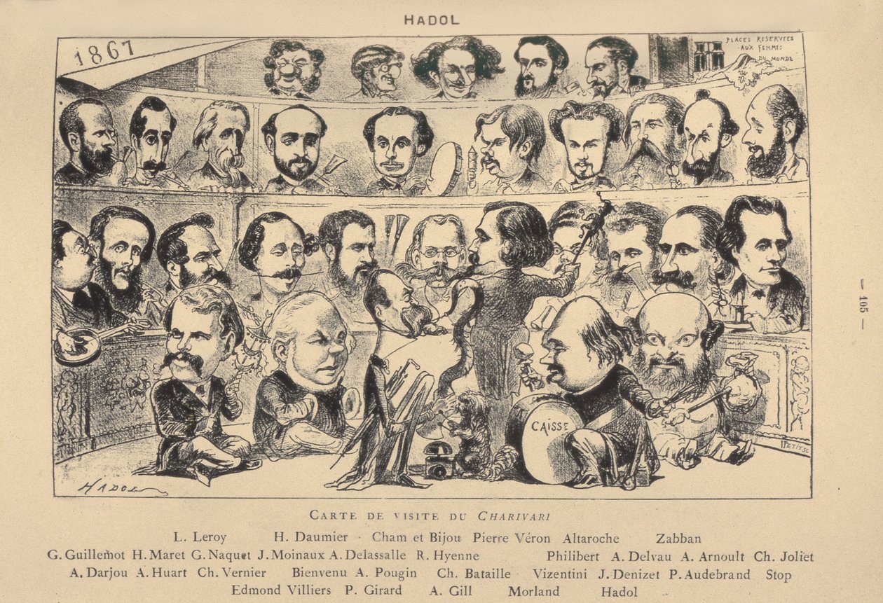 Visitkort från Charivari, 1867 av Paul Hadol