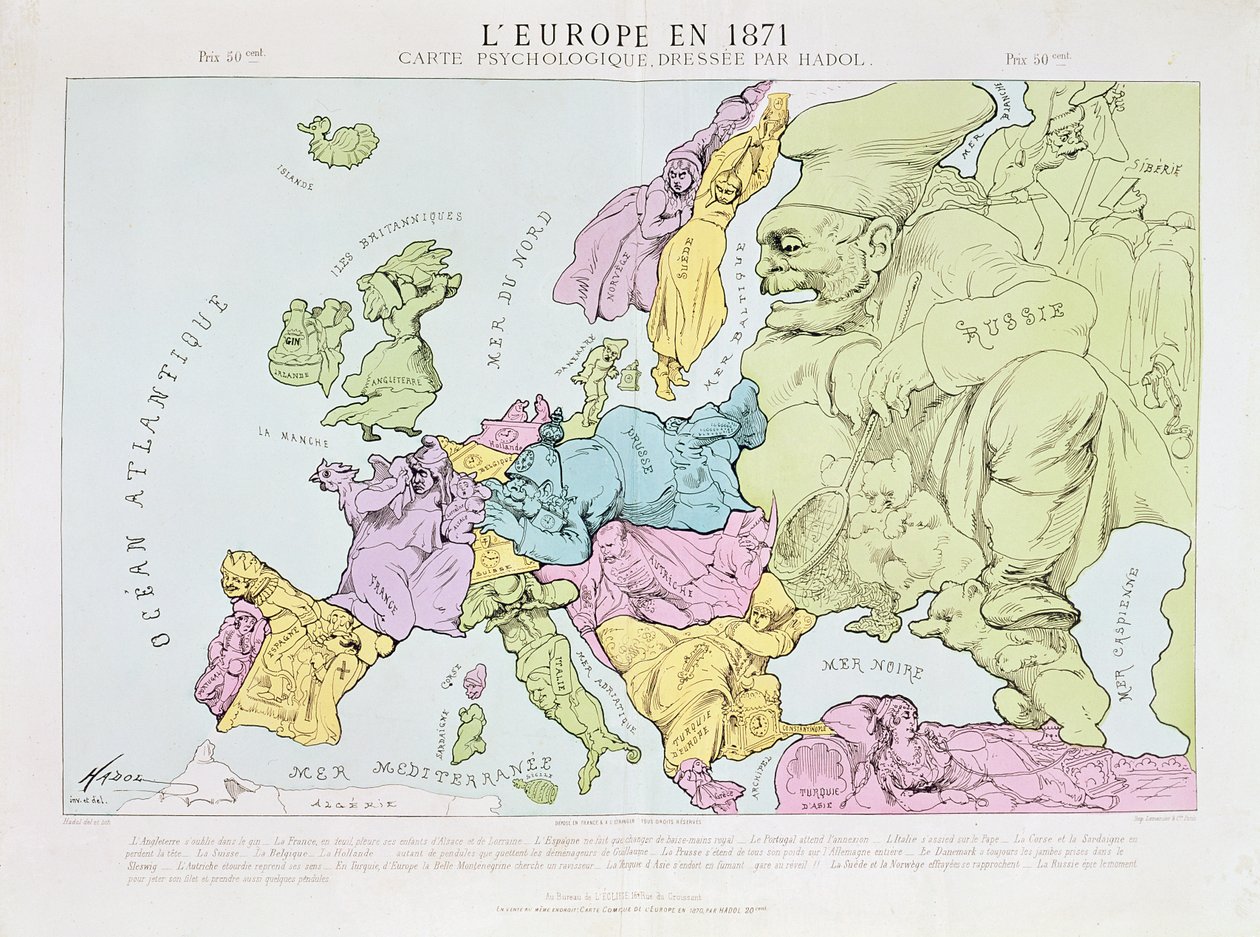 Europa 1871, 1871 av Paul Hadol