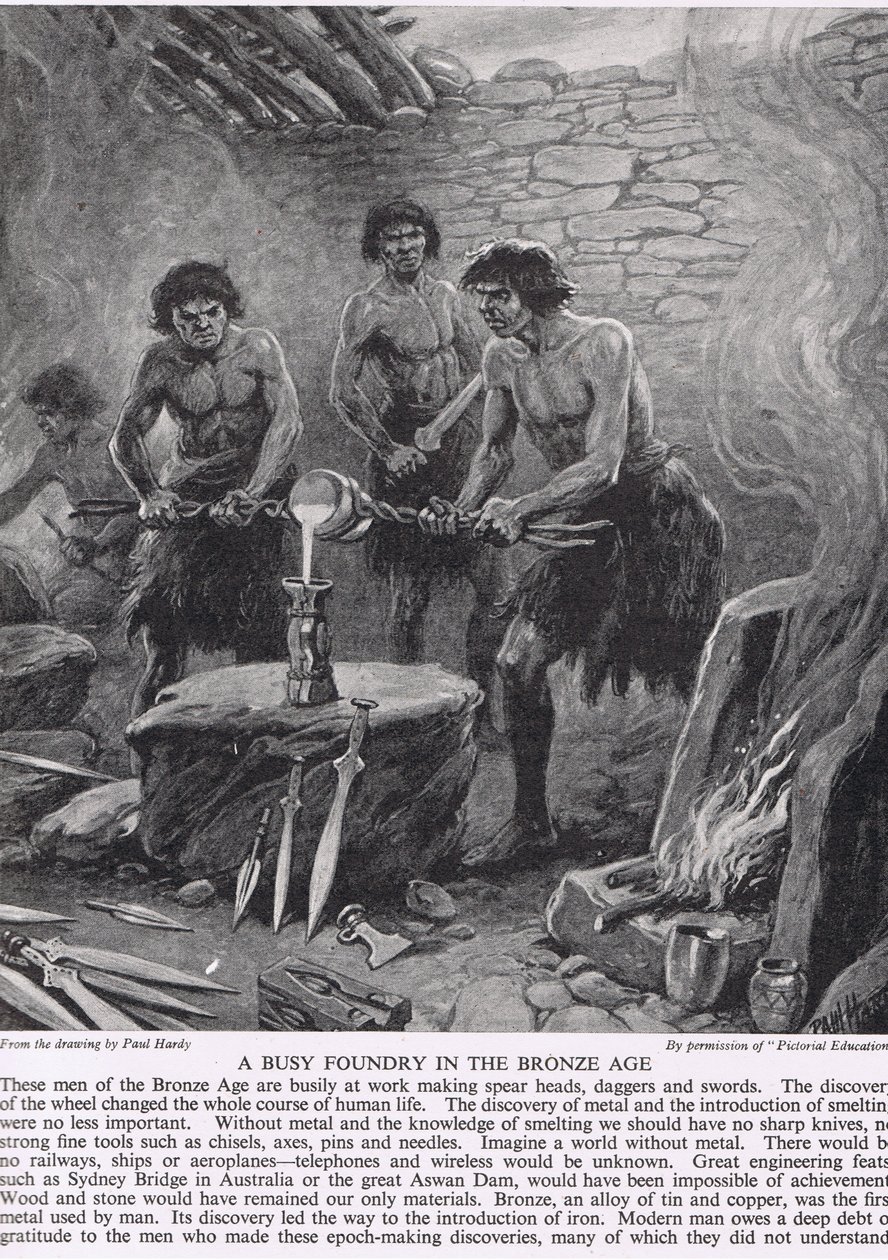 A Busy Foundry in the Bronze Age, illustration från 