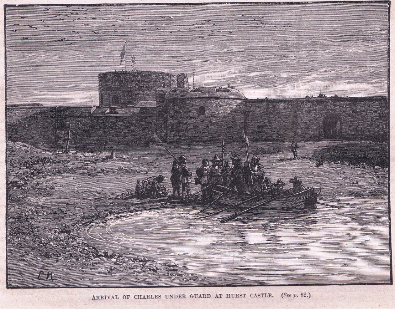 Ankomst av Charles I under bevakning vid Hurst Castle AD 1648 av Paul Hardy