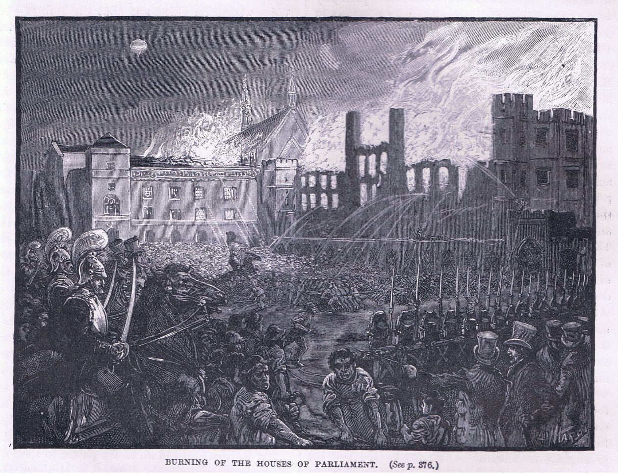 Bränning av parlamentshusen 1834 av Paul Hardy