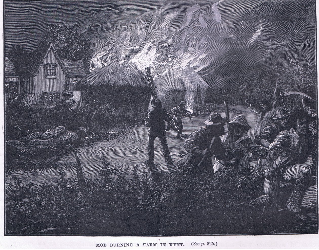 Mobb som brände en gård i Kent 1830 av Paul Hardy