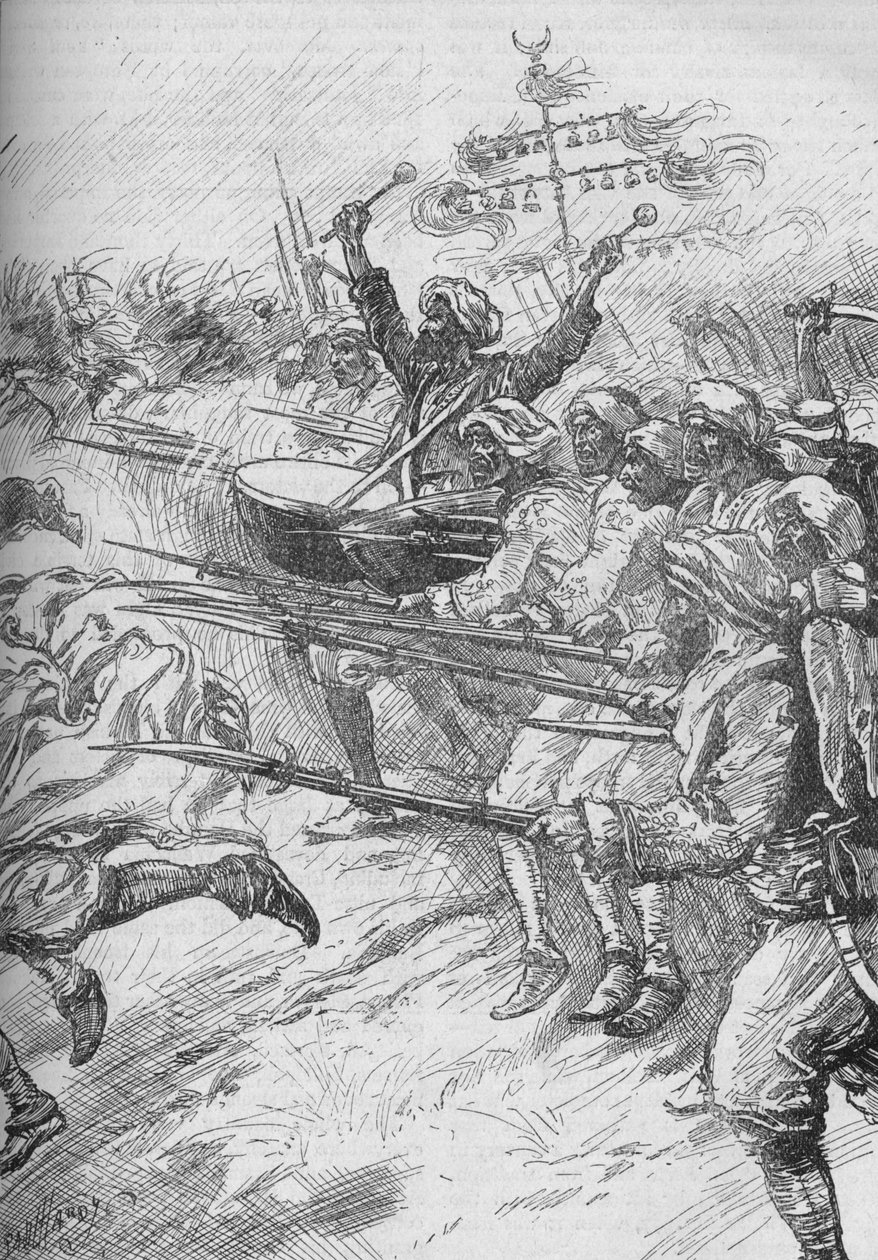 Janitsjarerna rusade till attacken i full fart och med fasta bajonetter, 1902 av Paul Hardy
